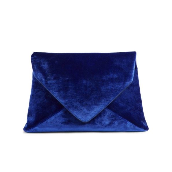 Blue Velvet Envelope Clutch