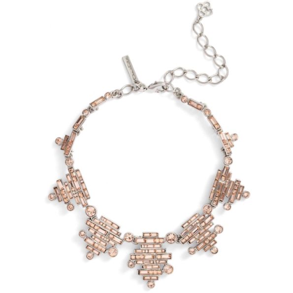 Blush Pink Art Deco Crystal Necklace