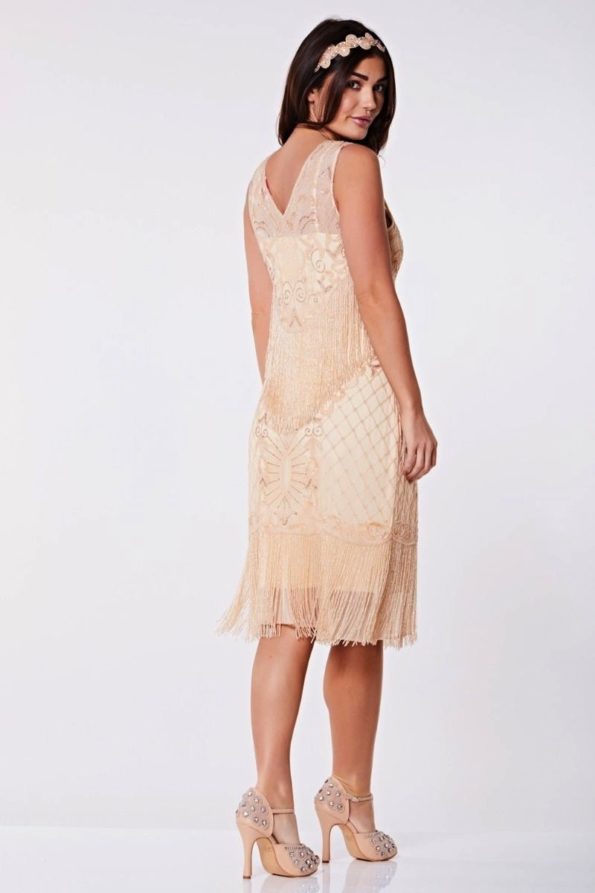 Blush Pink Fringe Flapper Dress