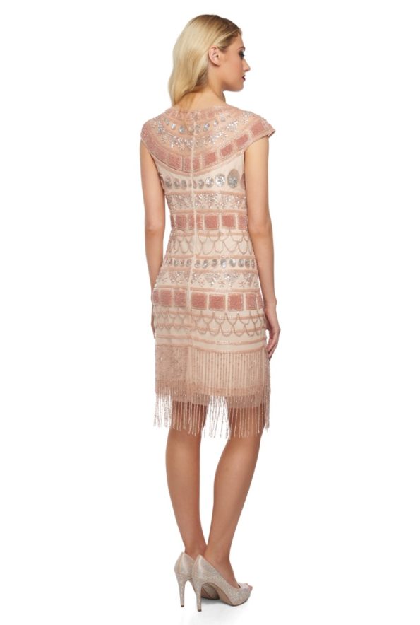Champagne Blush Fringed Flapper Dress | Beverley - Image 3