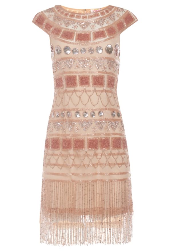 Blush Pink Fringed Flapper Dress | Beverley by Gatsbylady