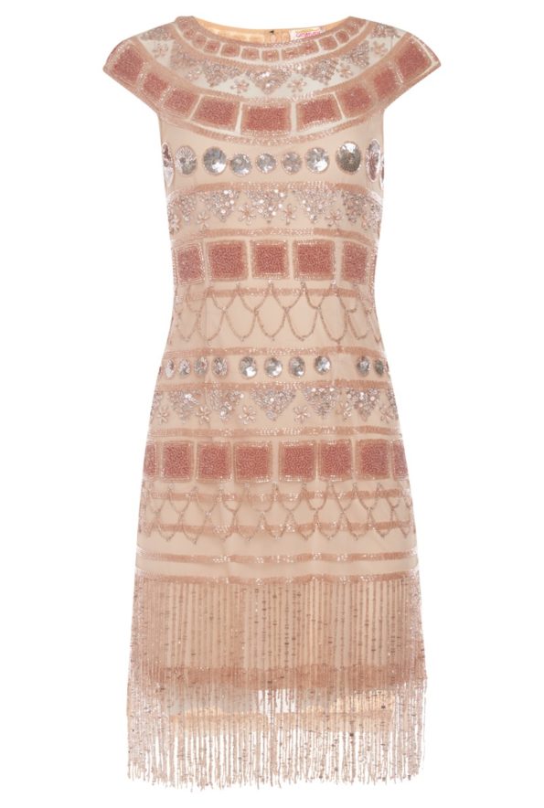 Blush Pink Fringed Flapper Dress | Beverley by Gatsbylady