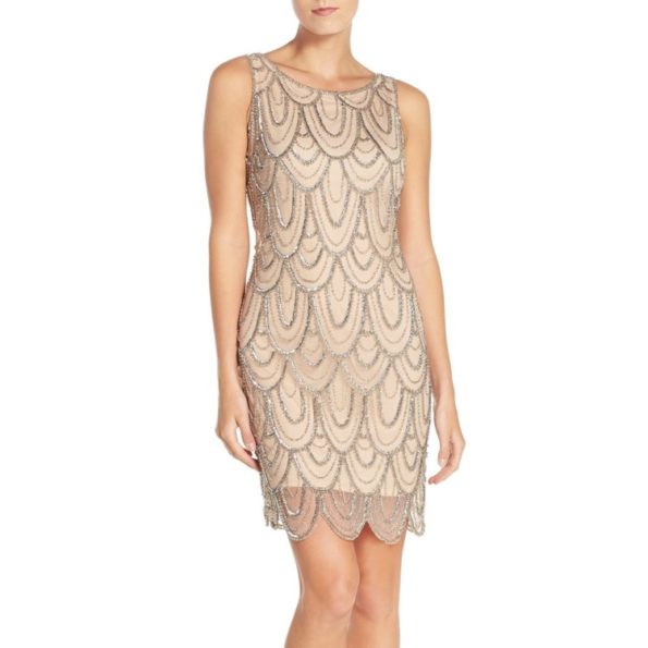 Blush + Silver Art Deco Cocktail Dress