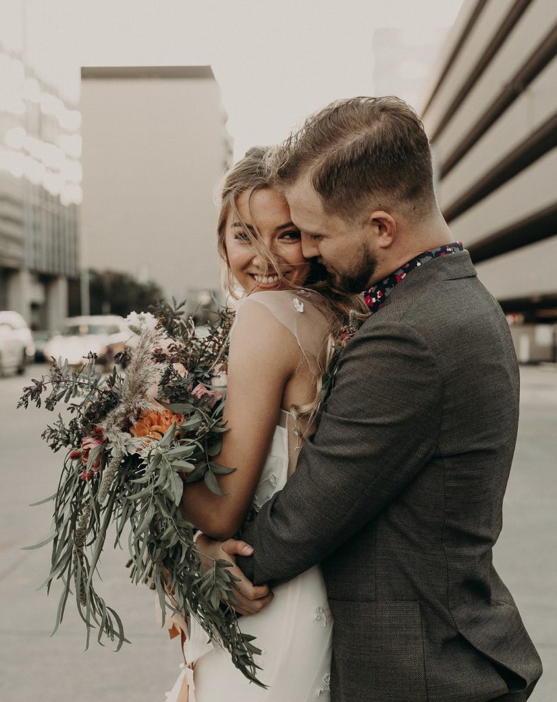 Boho Bride + Groom | Vintage City Wedding