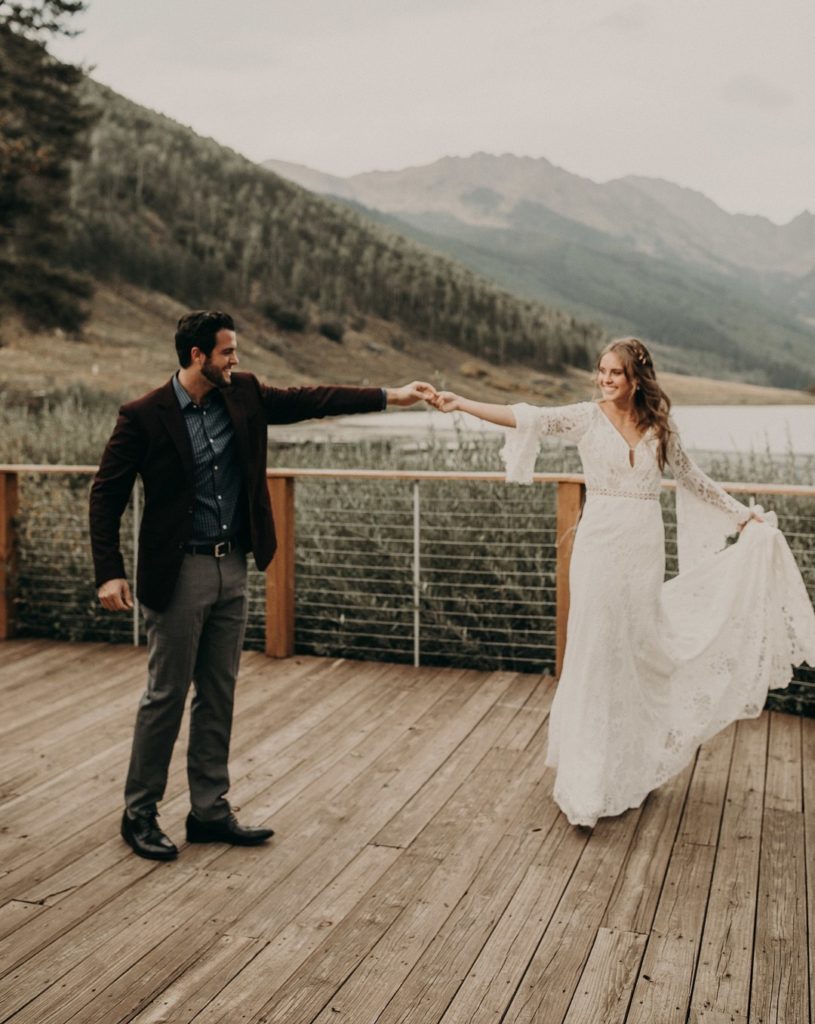 Boho Vintage Mountain Wedding Dance