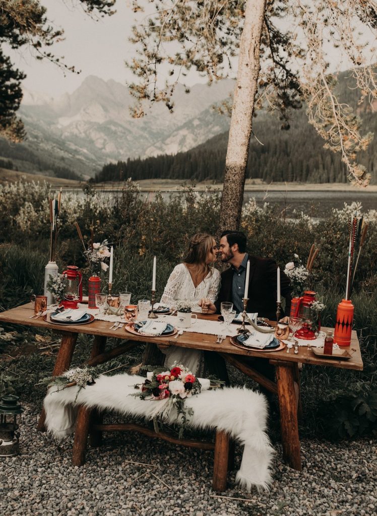 Mountain Wedding Picnic Table