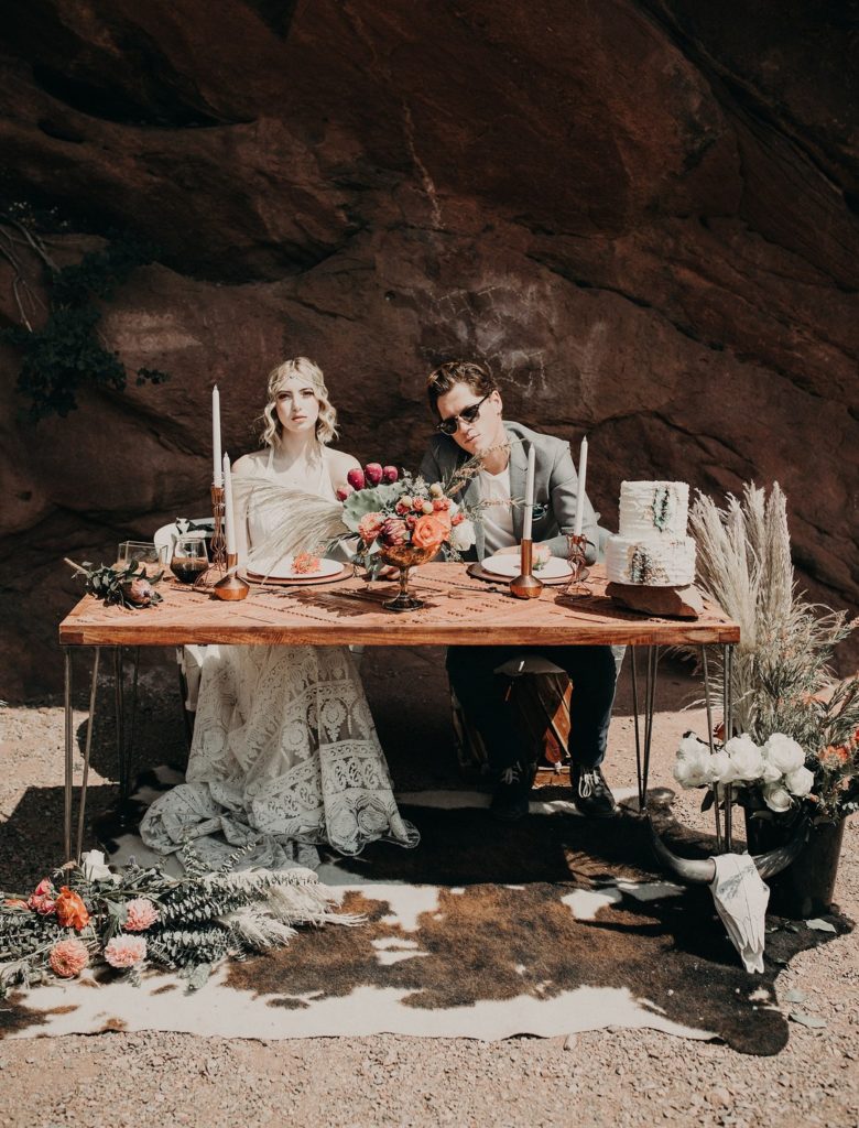 Boho Vintage Red Rocks Elopement