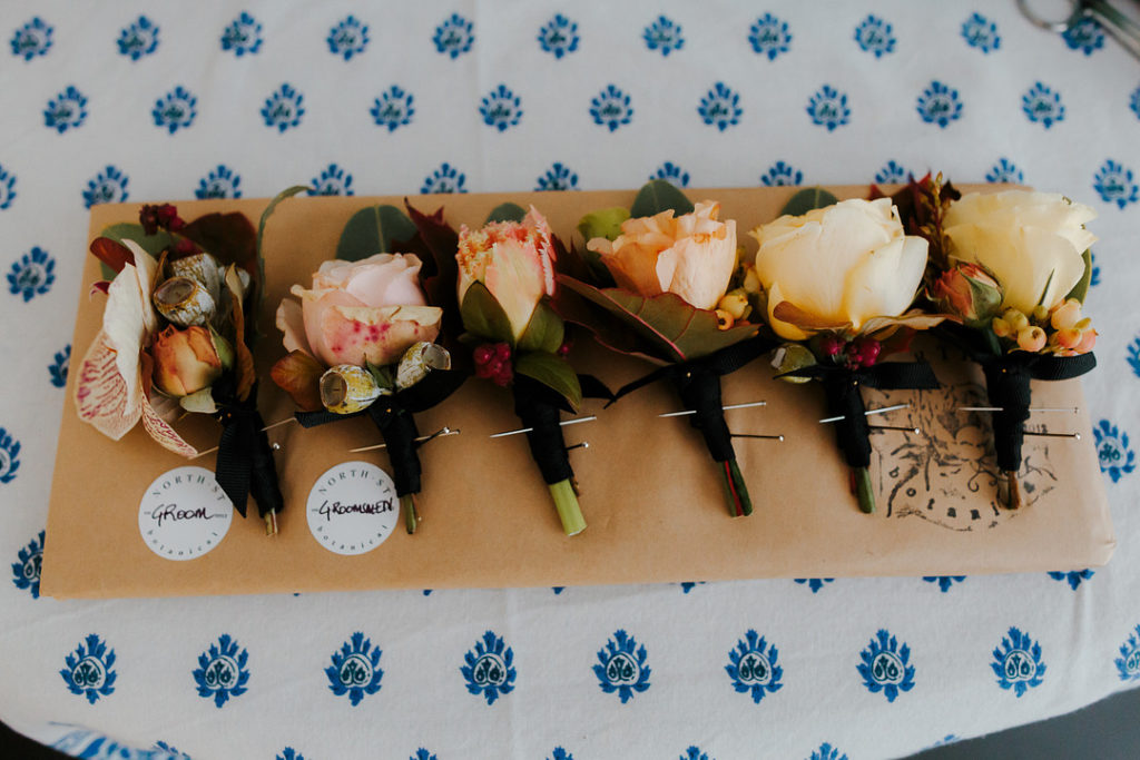 Boutonnieres Church Hall Wedding