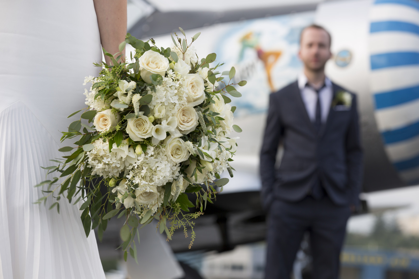 Bridal Bouquet | Vintage Aviation Theme Wedding