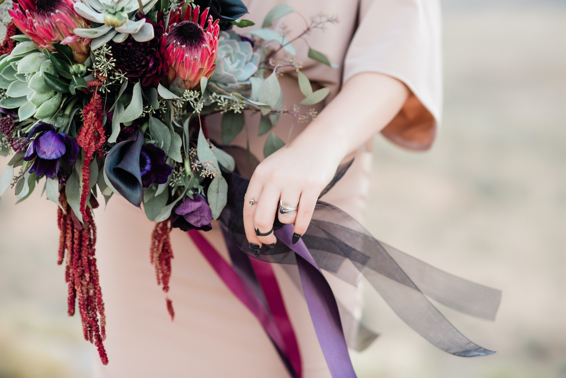 Bridal Flowers + Rings | Red Rock Canyon Elopement