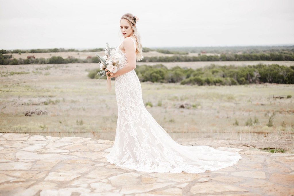 Bridal Gown | Rustic Autumn Texas Wedding