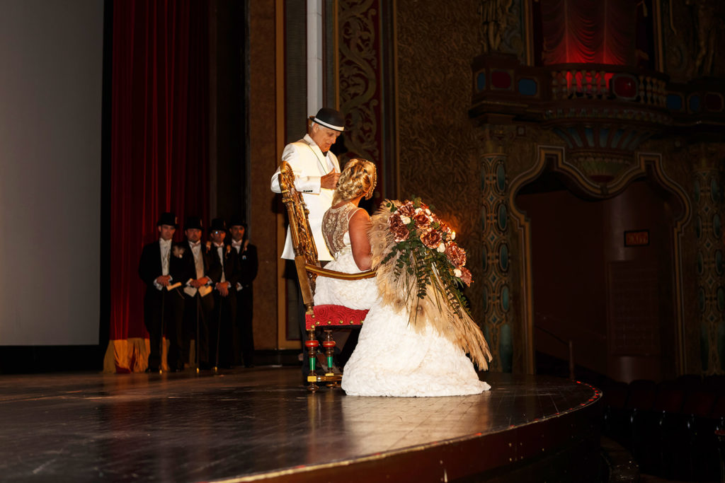 Bride + Father | Vintage Movie Theater Wedding