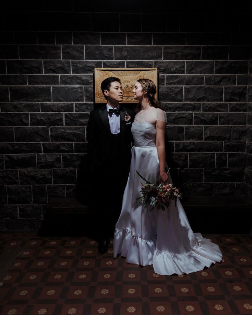 Bride and Groom Church Hall Wedding