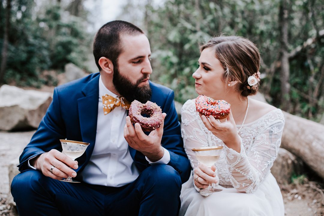 Bride and Groom Elopement Donuts