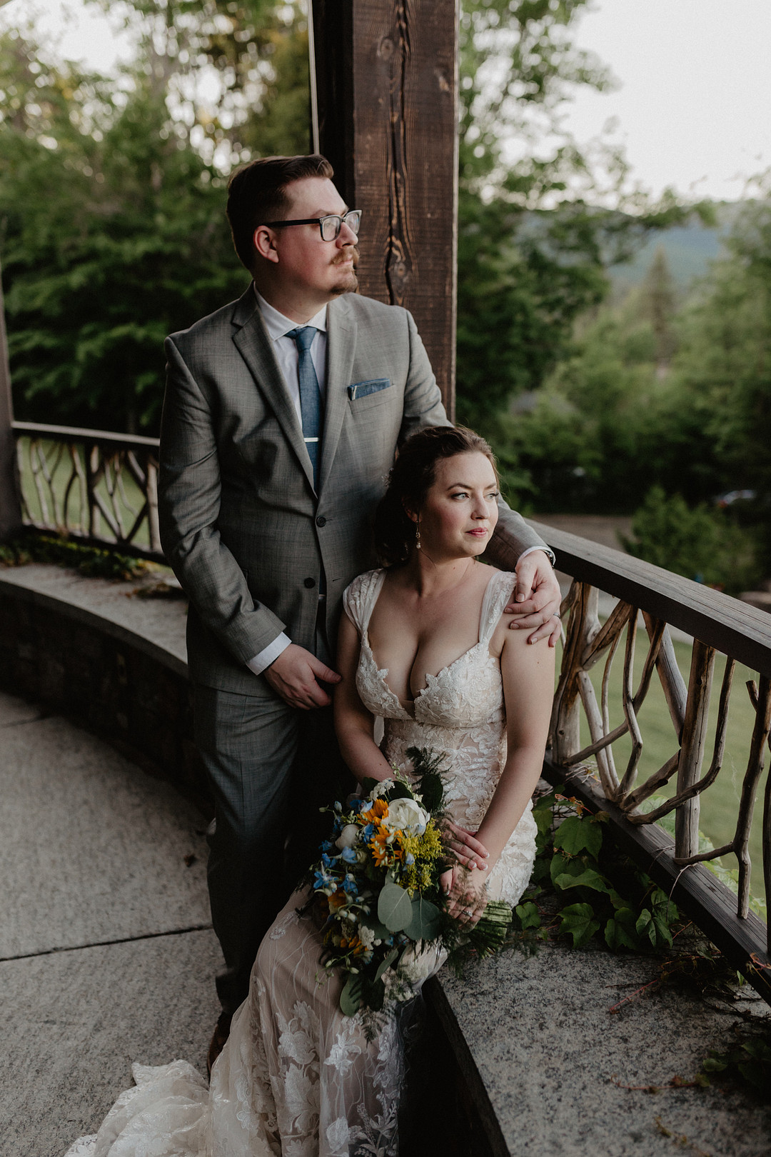 Bride and Groom Lake Placid Elopement