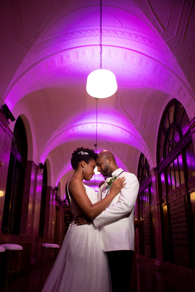 Bride + Groom Purple Lighting