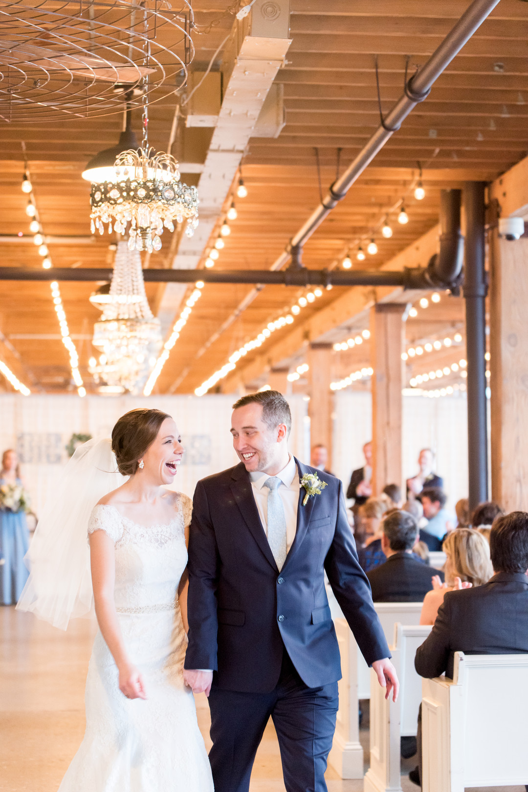 Bride and Groom Recessional Industrial Venue