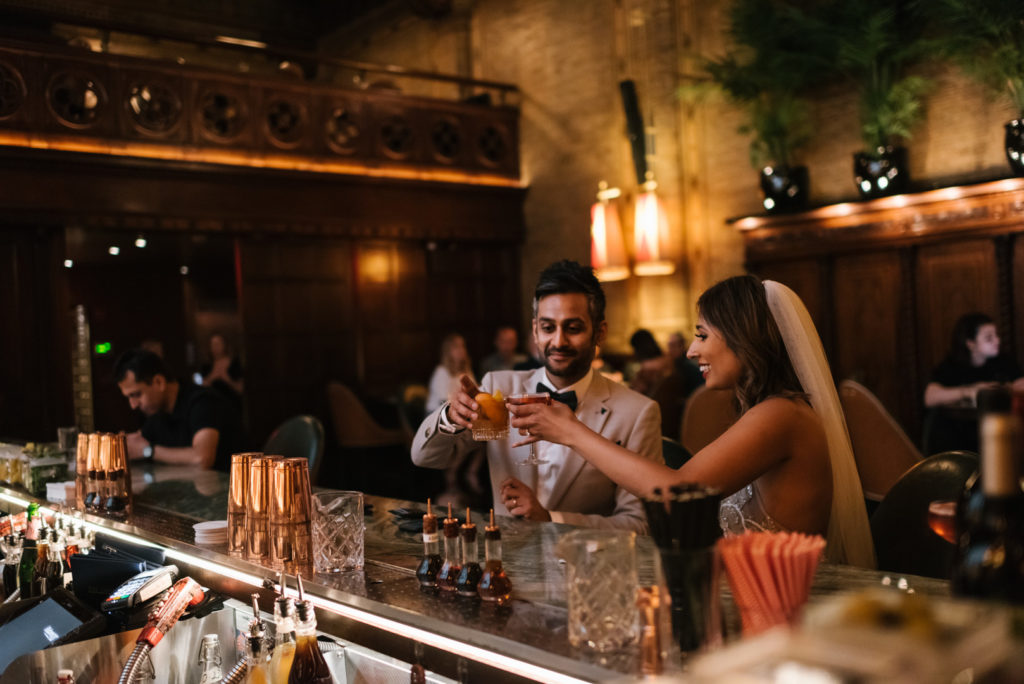 Bride and Groom Vintage New York City Elopement