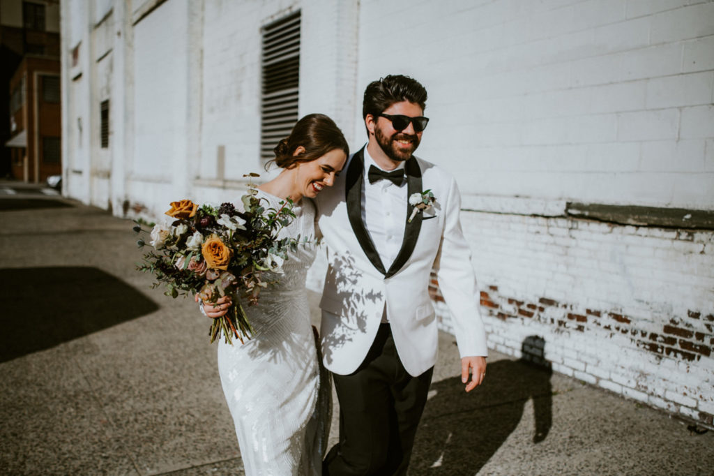 Bride and Groom | Vintage Industrial NYC Wedding