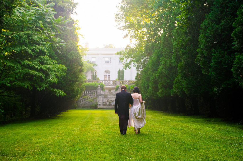 Bride and Groom Vintage Lawn Wedding