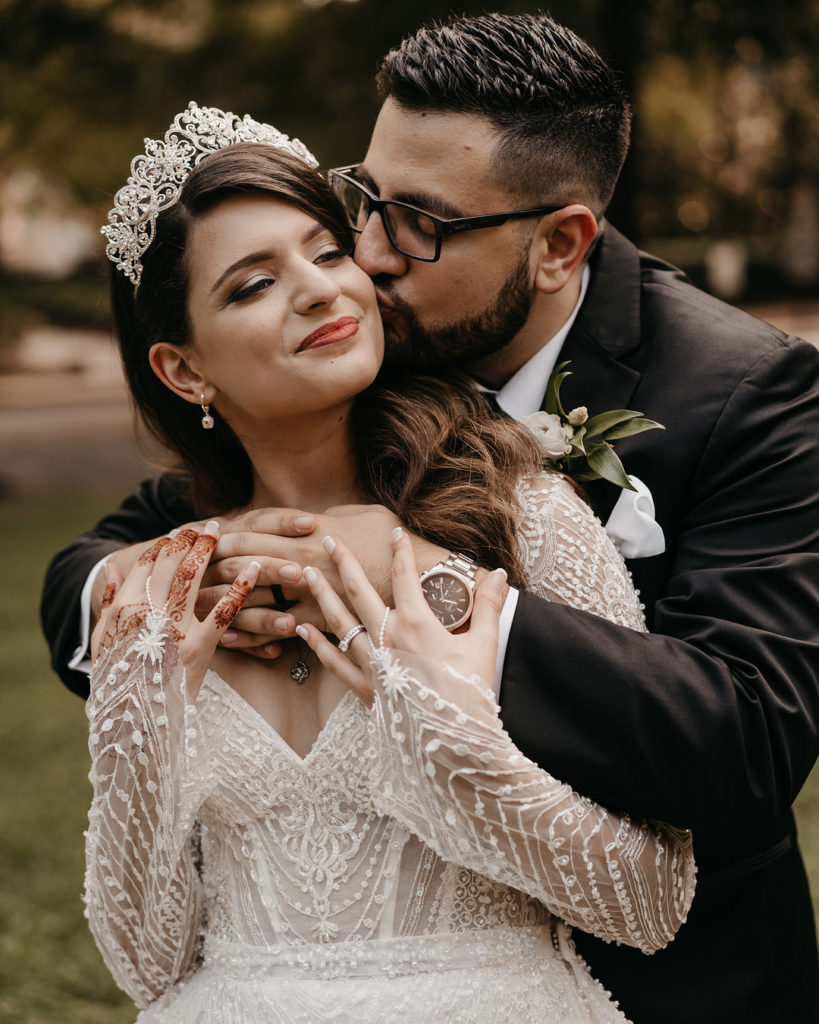 Bride + Groom Kiss | Elegant Hotel Wedding