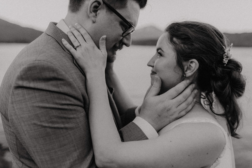 Bride + Groom Lakeside Elopement