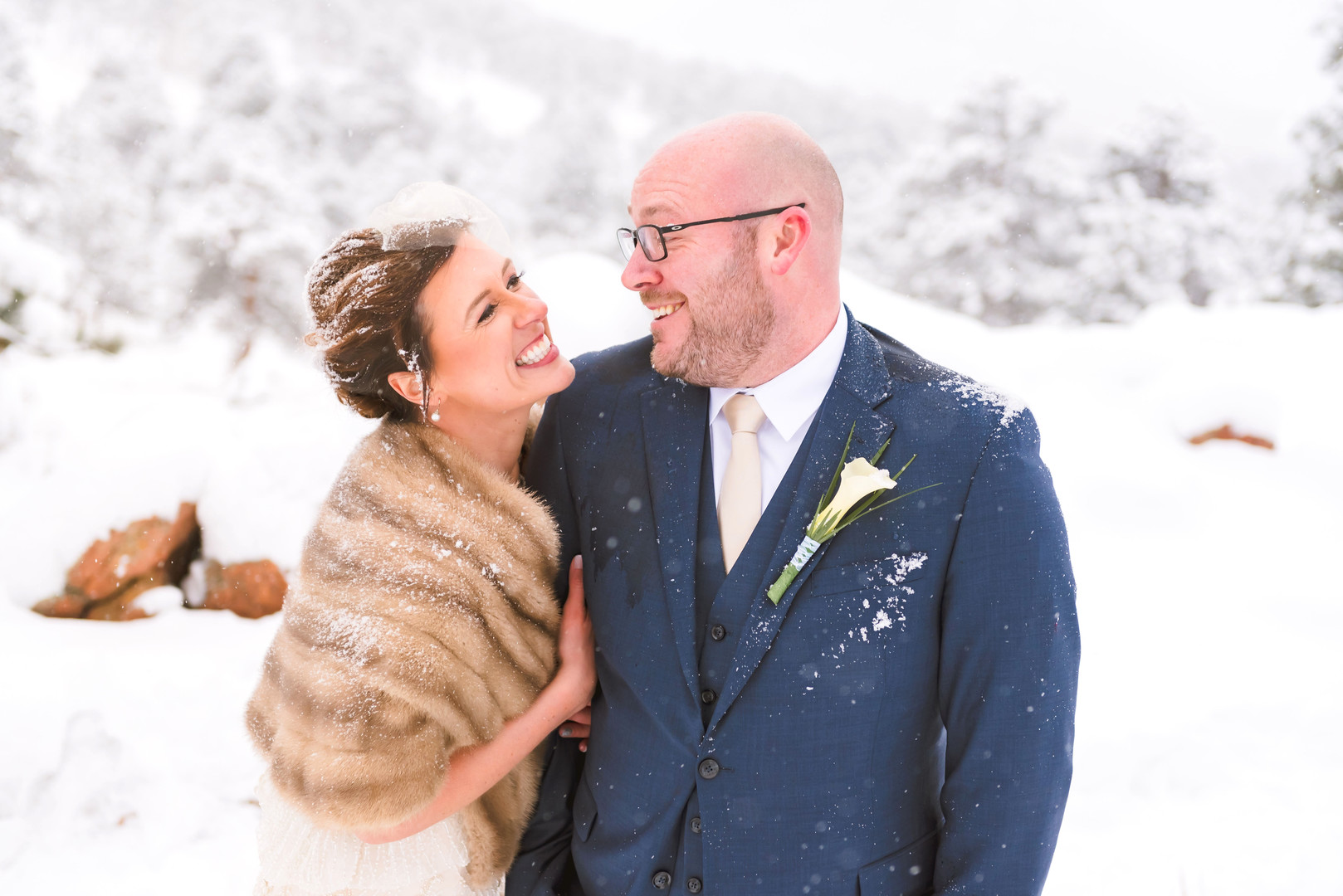 Bride + Groom National Park Winter Wedding