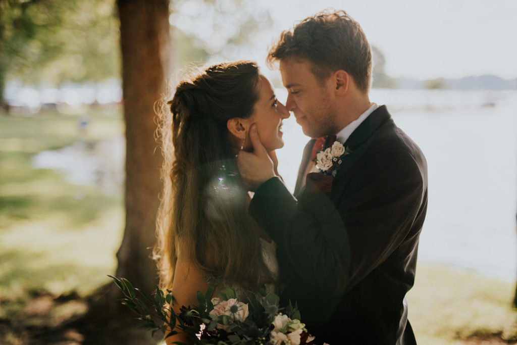 Bride + Groom Portrait Summer Wedding