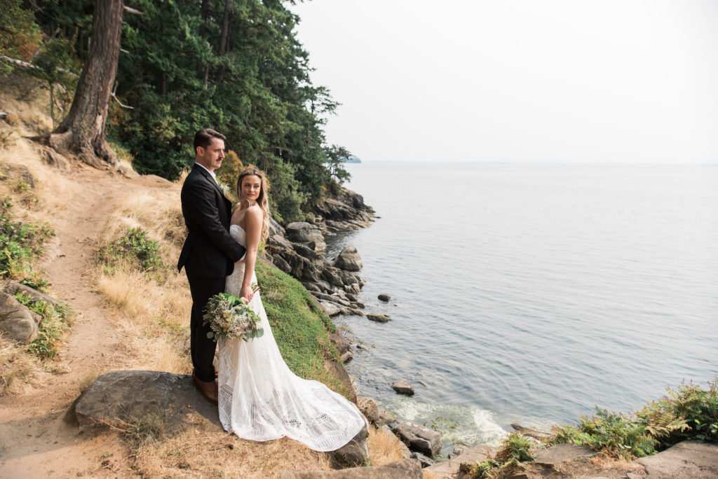 Bride + Groom Portrait | Vintage Boho Summer Wedding