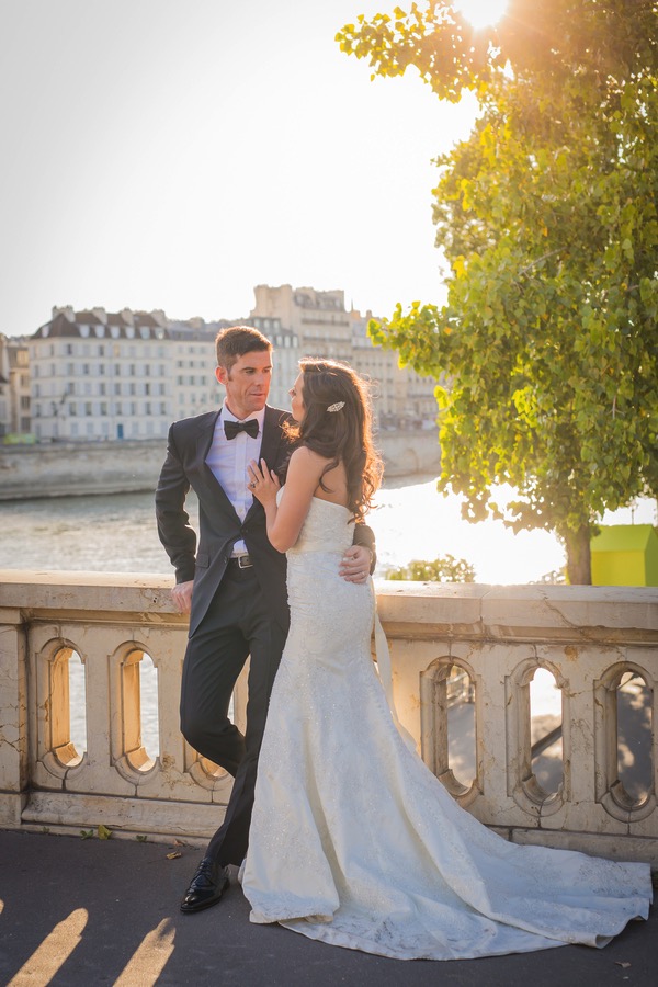 Bride and Groom by the Seine