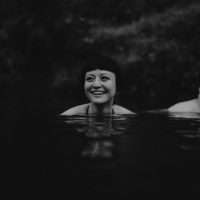 Bride + Groom Swimming