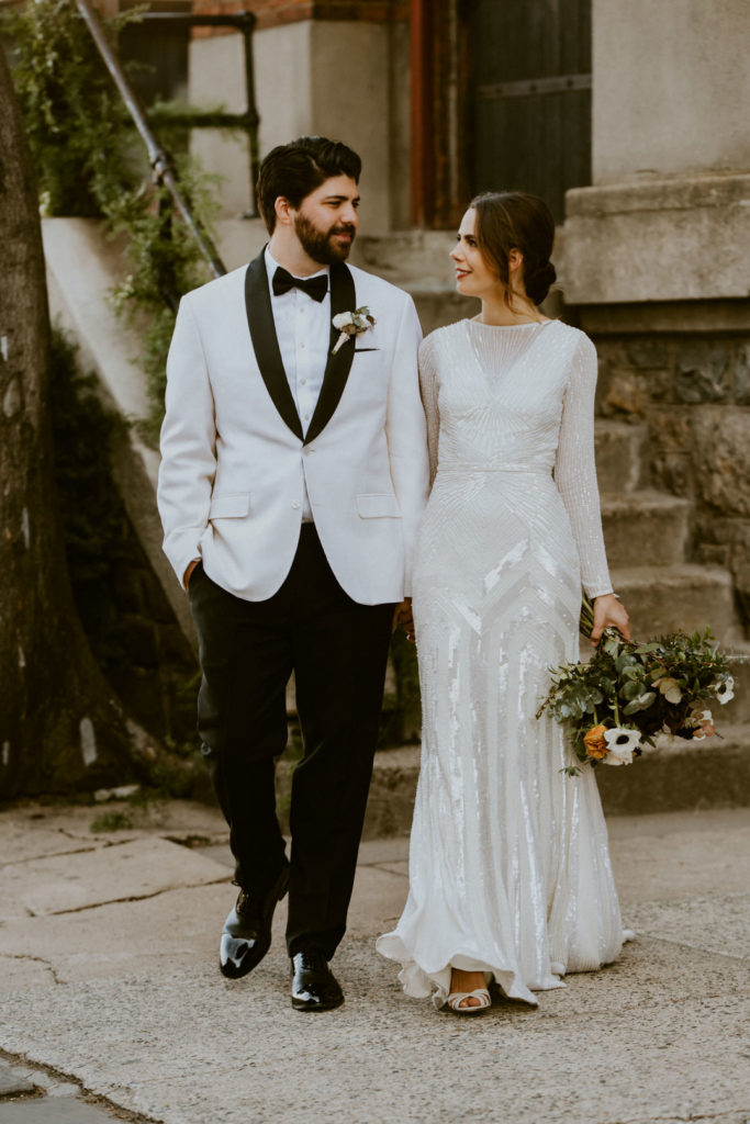 Bride + Groom Vintage Industrial NYC Wedding