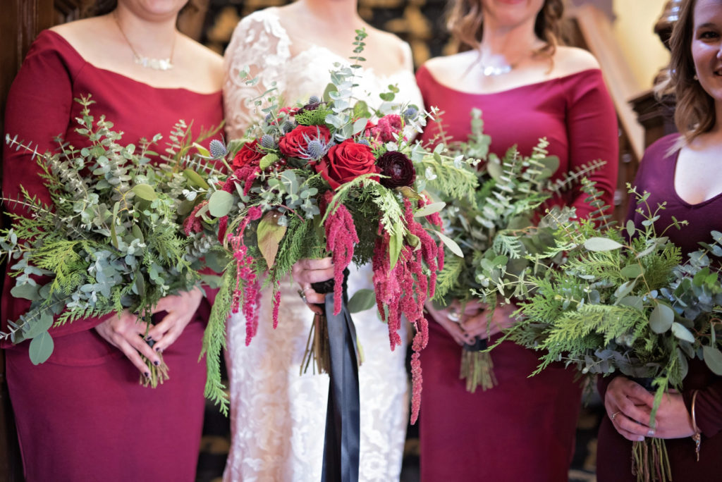 Bridesmaids Bouquets | Vintage Winter Wedding