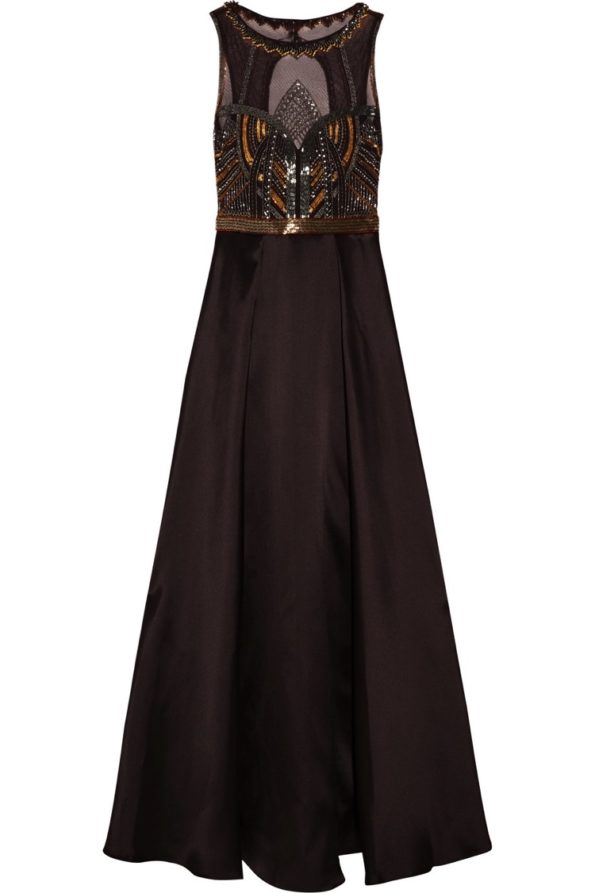 Brown Art Deco Gown | Badgley Mischka