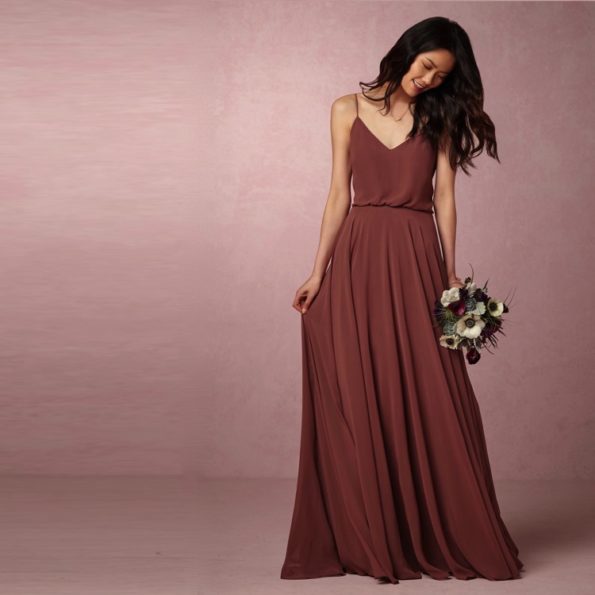 Brown Vintage Style Bridesmaid Dress