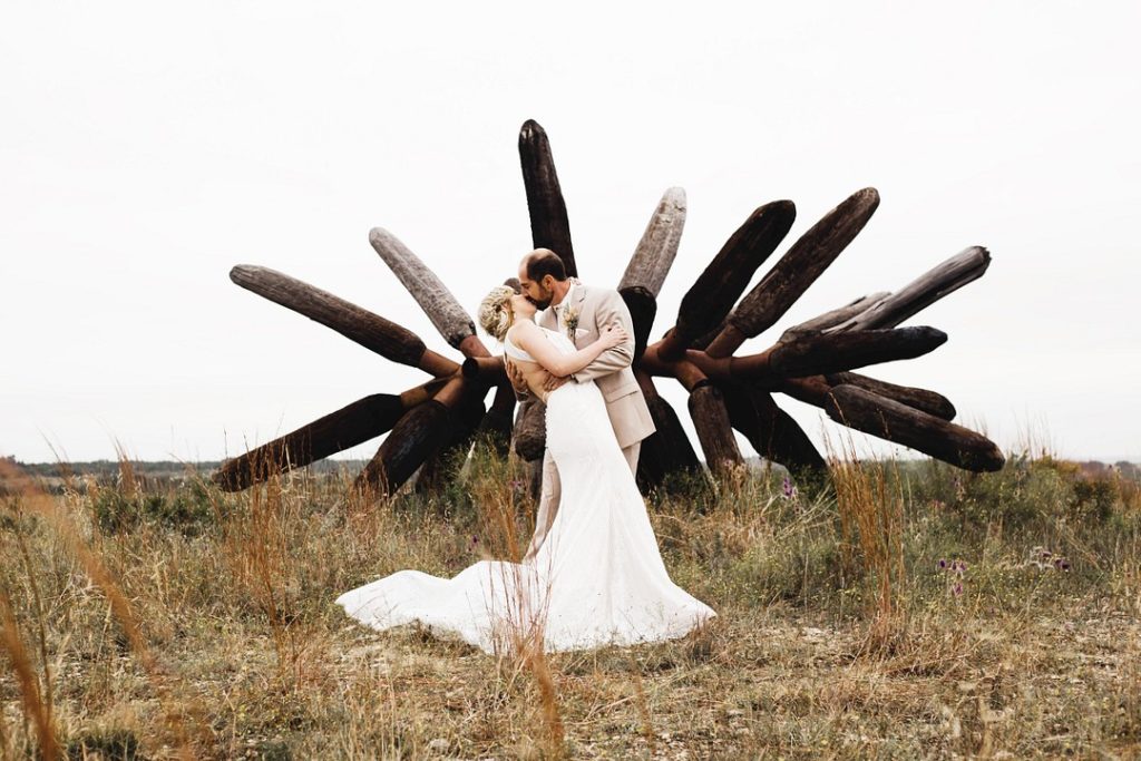 Ceremony Kiss | Rustic Autumn Texas Ranch Wedding