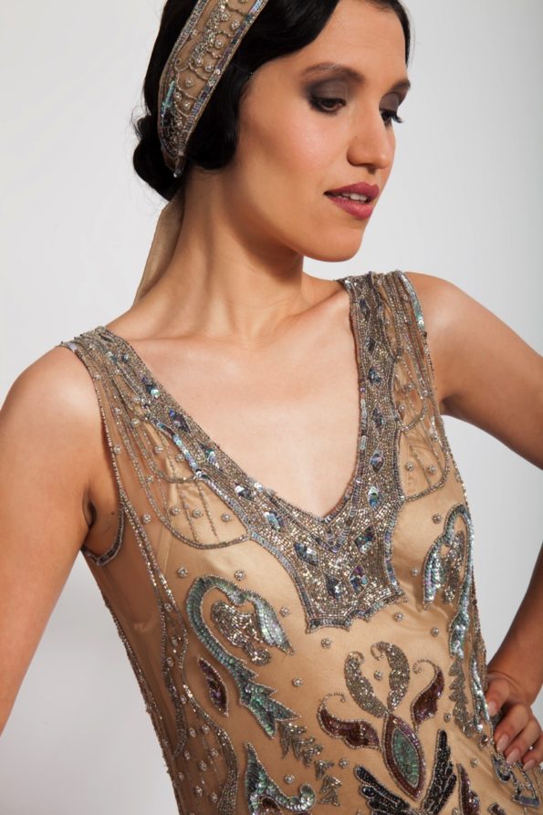 Champagne + Silver Fringed Flapper Dress | Tilda Knopf - Image 3