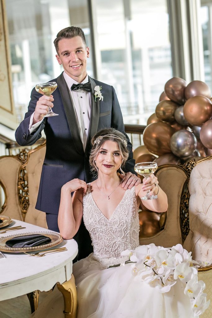 Champagne Toast Gatsby Wedding