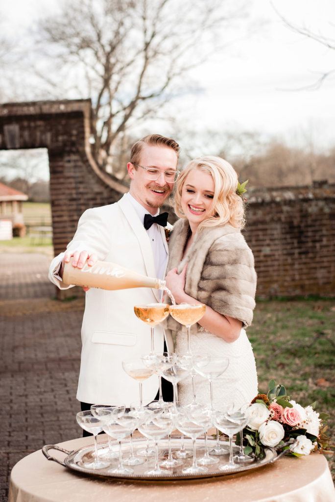 Champagne Tower | Intimate 1920s Style Wedding