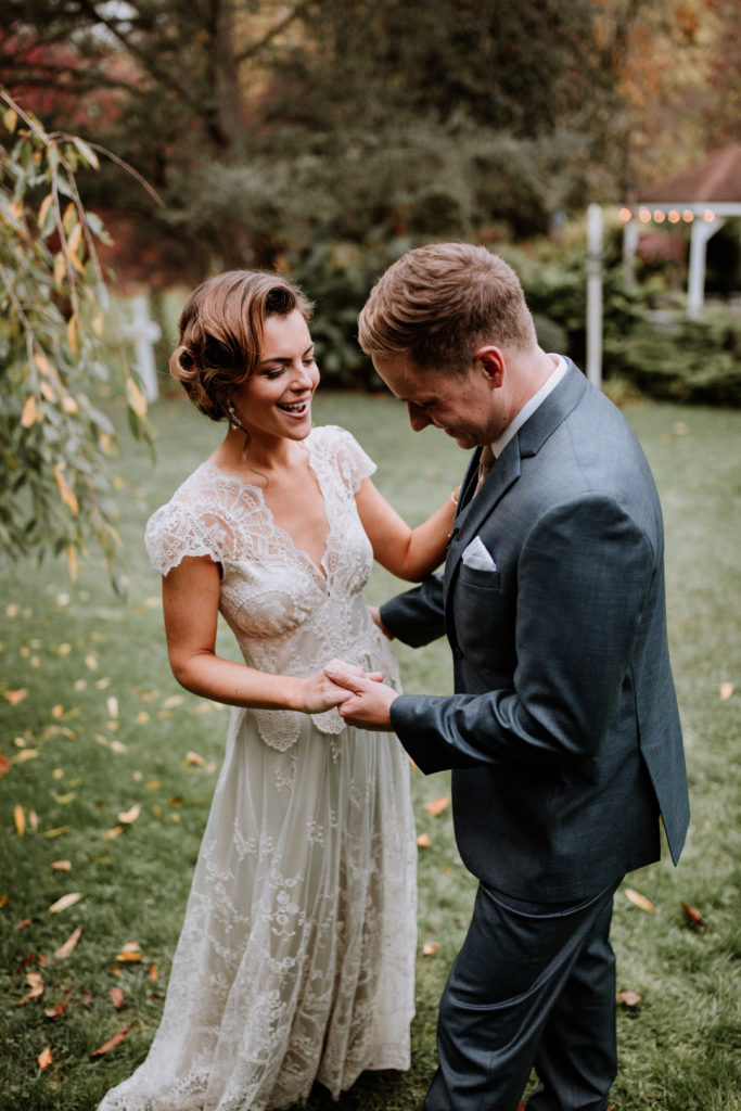 Claire Pettibone Wedding Gown | Autumn Wedding