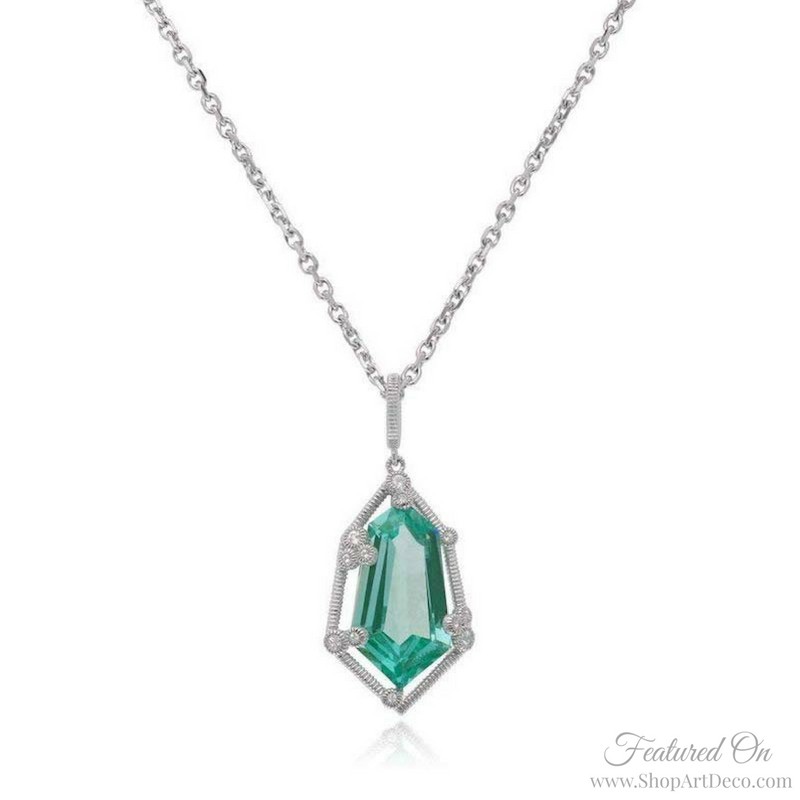 Clear Blue Art Deco Spinel Necklace