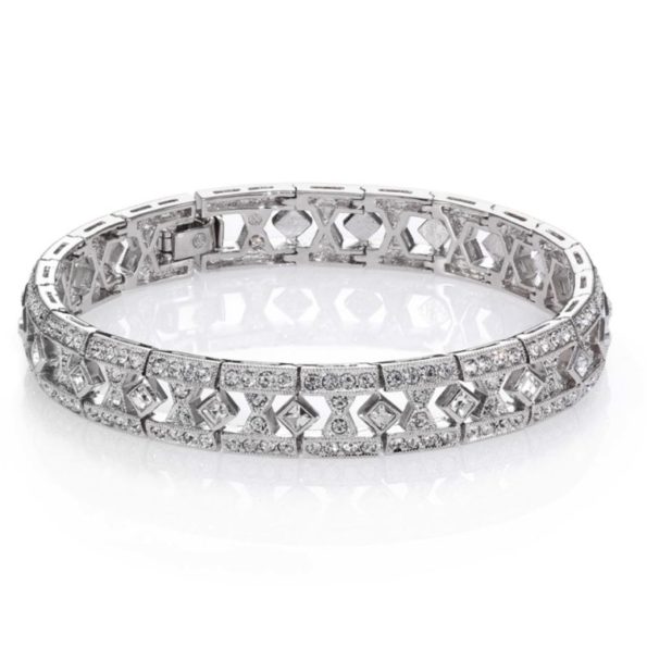 Crystal Art Deco Bangle Bracelet