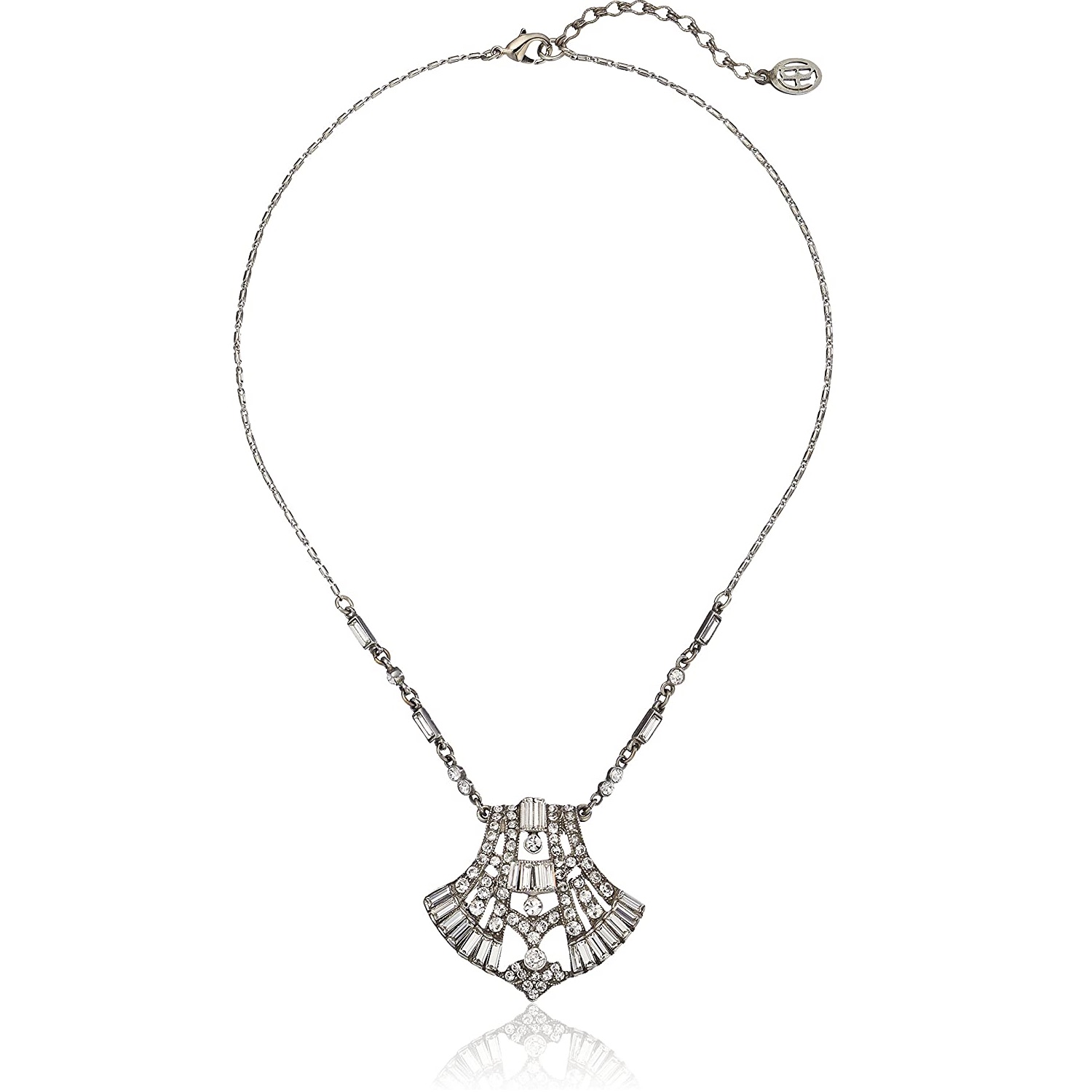 Crystal Fan Art Deco Necklace