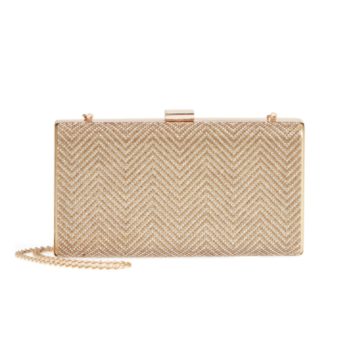 Crystal Gold Chevron Art Deco Clutch
