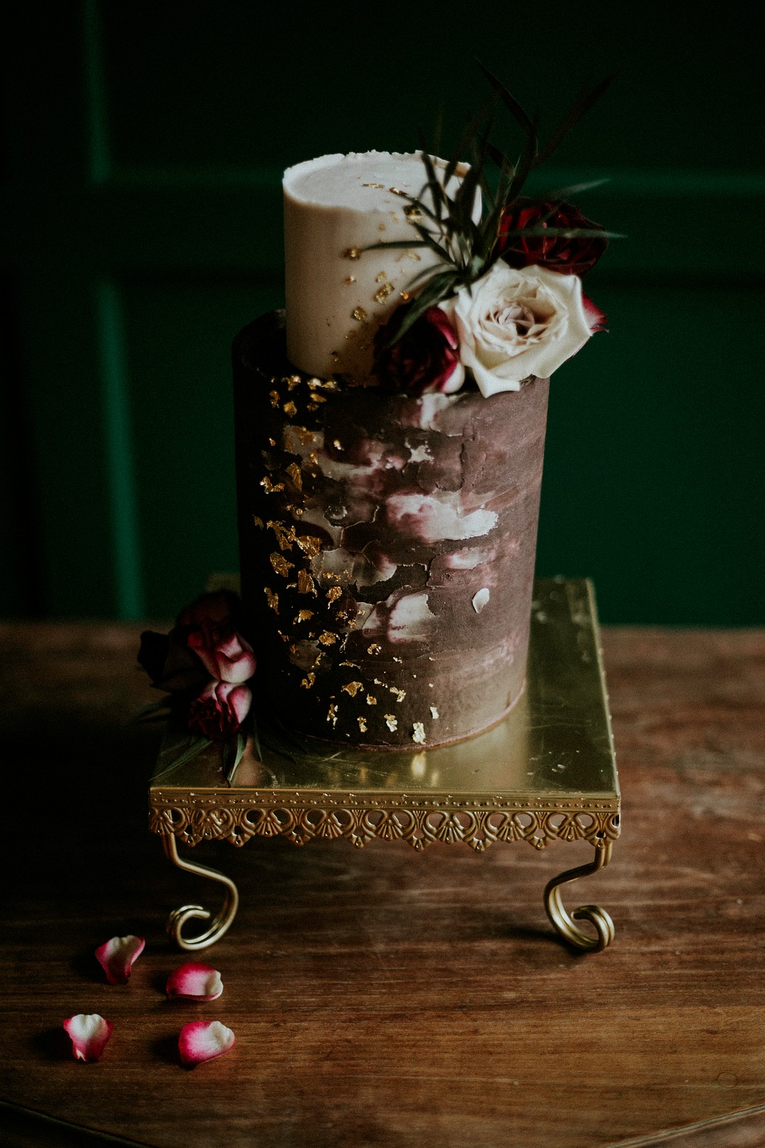 Dark + Moody Vintage Wedding Cake