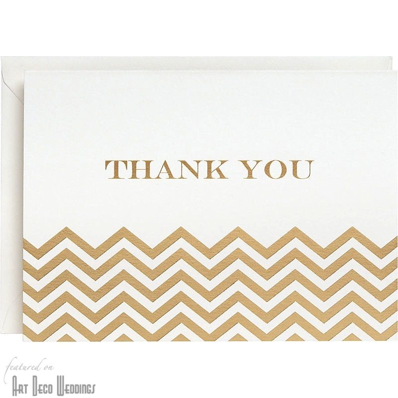 Deco Chevron Thank You Card