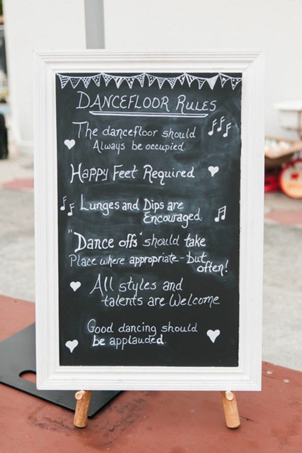 DIY Vintage Wedding Dance floor Rules