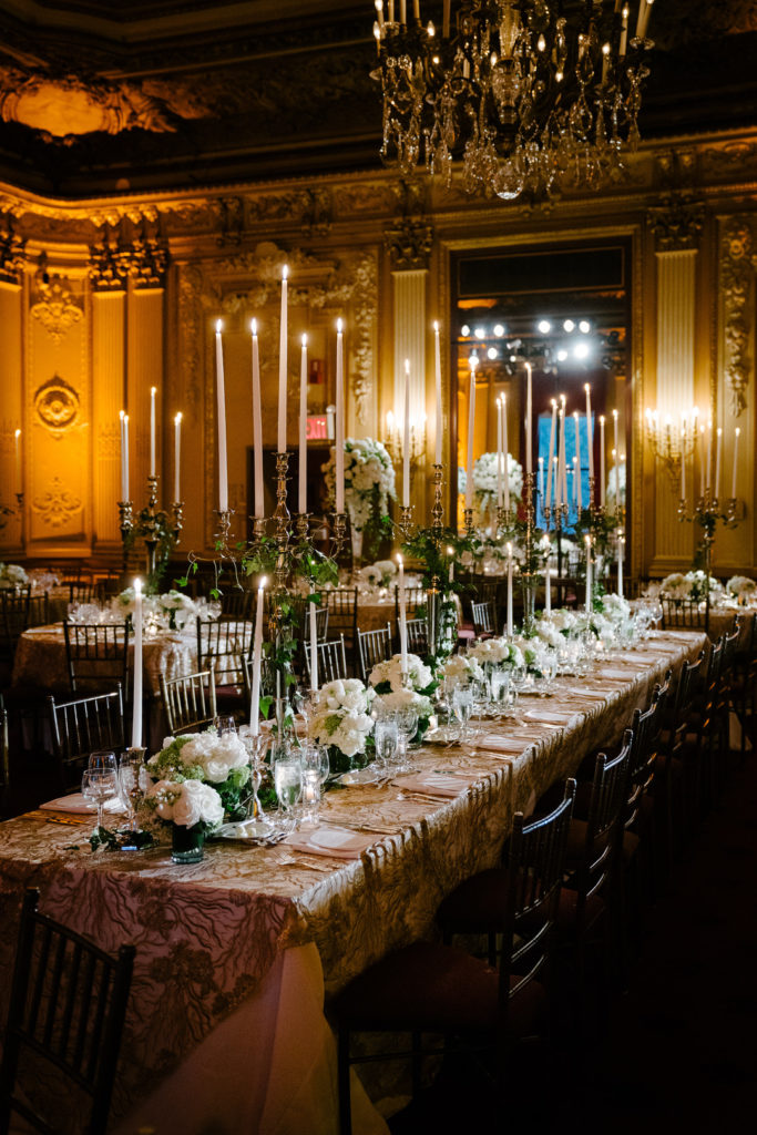 Dramatic Wedding Tablescapes | Vintage NYC Wedding