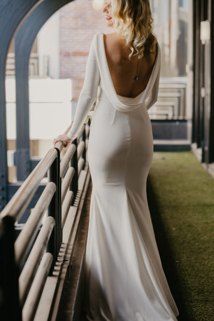 Draped Back Wedding Gown
