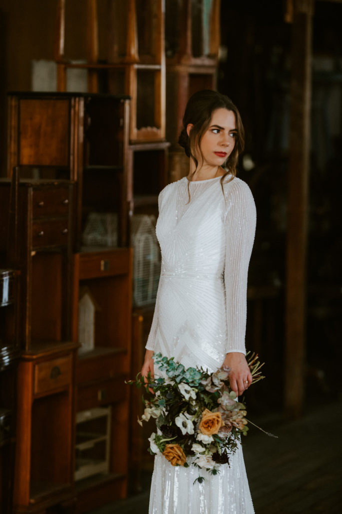 Elegant Bridal Hair | Vintage Industrial NYC Wedding